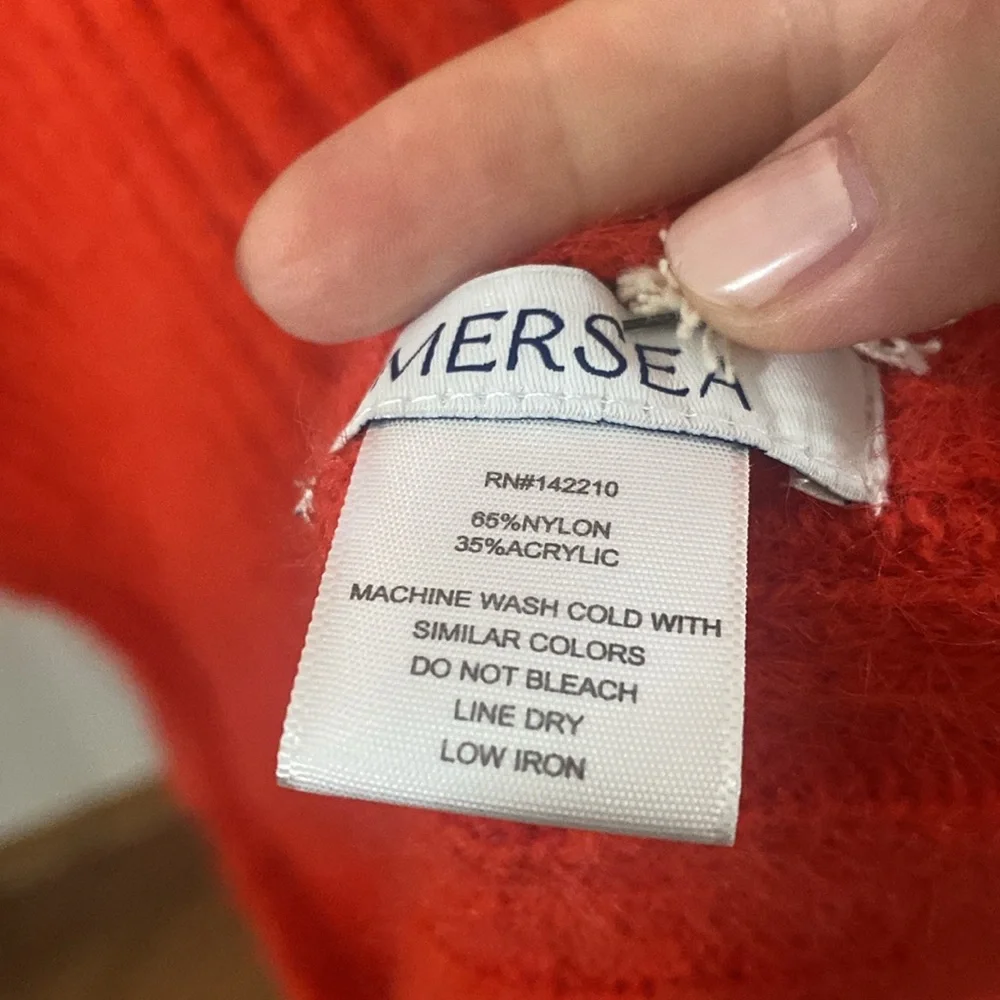 Mersea Chalet plush ribbed knit long scarf in Aperol